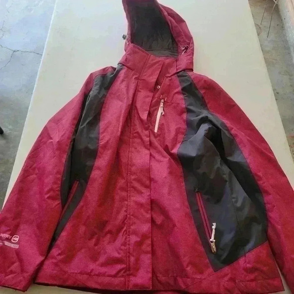 FREE COUNTRY, radiance size small fushia/pink jacket with gray - Picture 6 of 7